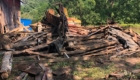 demolition of building with excavator