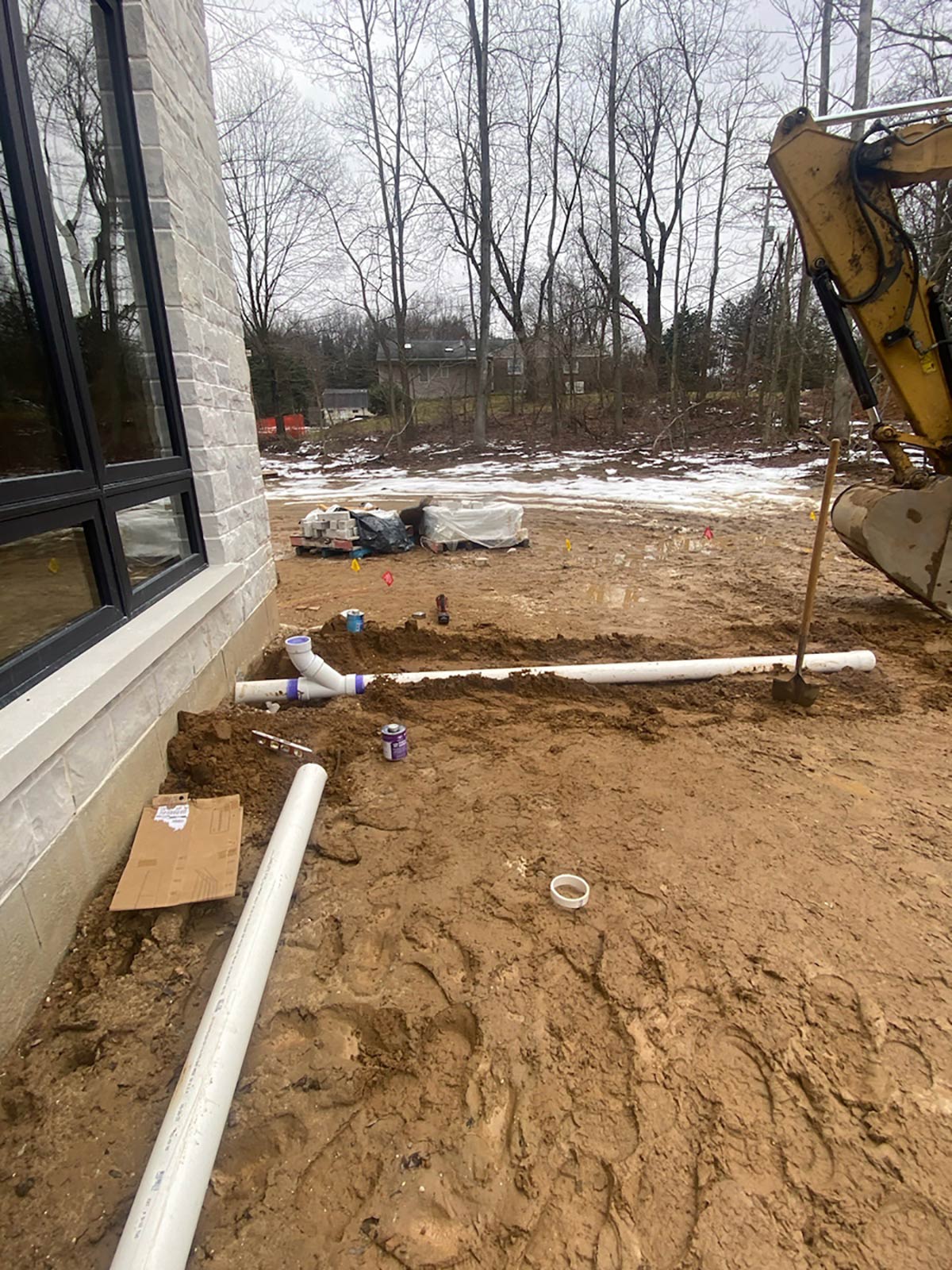 excavation for plumbing lines