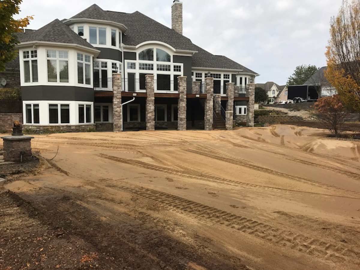 new home with grading