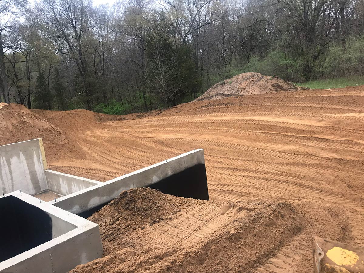 graded area and new basement walls