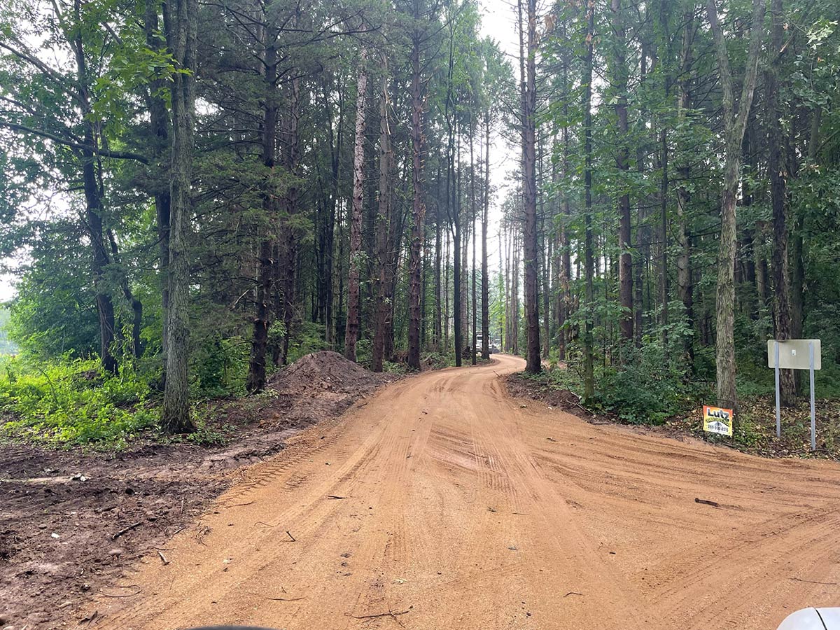 new curved drive through woods