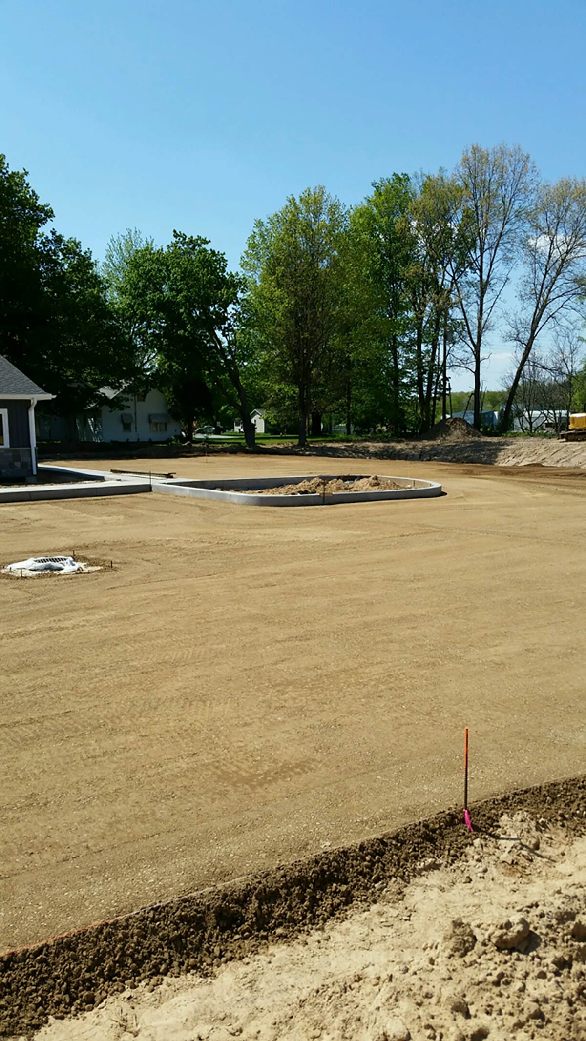 newly graded parking lot